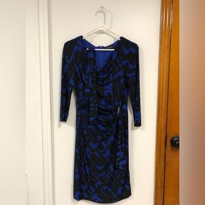 Tahari Arthur S. Levine Women's Dress Color Blue/Black Size Small